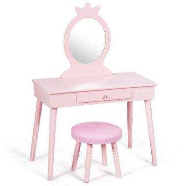 Hivago Kids Vanity Makeup Table and Chair Set Make Up Stool. View a larger version of this product image.