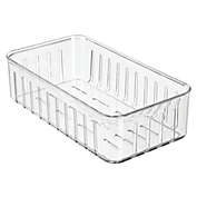 mDesign Vented Fridge Storage Bin Basket for Fruit, Vegetables - Clear