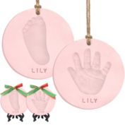 KeaBabies 2pk Baby Hand and Footprint Ornament Kit, Personalized All-in-1 Baby Foot Print Kit for Newborn, Baby Ornaments (Candy, Multi-Colored)