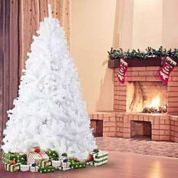 Bosonshop 7 Ft High Christmas Tree 1000 Tips Decorate Pine Tree With Metal Legs White