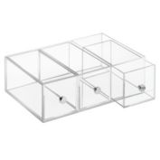 mDesign Plastic 3 Drawer Kitchen Pantry Storage Organizer Box, 4 Pack