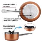 Alternate image 1 for Gourmet Edge Stackable Stainless Steel  Nonstick Cookware Set, Pots W/ Lids (8 Piece)