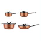 Alternate image 2 for Gourmet Edge Stackable Stainless Steel  Nonstick Cookware Set, Pots W/ Lids (8 Piece)