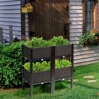 Alternate image 1 for Slickblue Set of 4 Elevated Flower Vegetable Herb Grow Planter Box-Brown