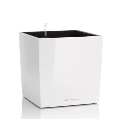 Lechuza USA 16" White Cube Planter with Water Reservoir. View a larger version of this product image.