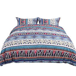 PiccoCasa 3 Pcs Bohemian Comforter Set Duvet With 2 Piece Pillow Shams, Cal King