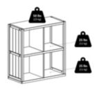 Alternate image 3 for Timothy 3-Pc 2x2 Storage Shelf with 2 Foldable Woven Baskets, Black and Chocolate