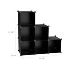 Alternate image 2 for SONGMICS Cube Storage Organizer, 6-Cube Closet Storage Shelves, DIY Plastic Closet Cabinet, Modular Bookcase, Storage Shelving for Bedroom, Living Room, Office, Black with Rubber Hammer Black