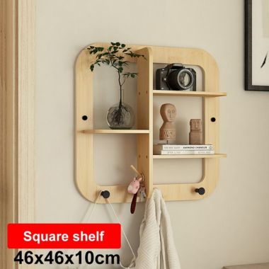 Stock Preferred Wall-Mounted Square Wooden Floating Hanging Shelves. View a larger version of this product image.