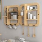 Alternate image 3 for Stock Preferred Wall-Mounted Square Wooden Floating Hanging Shelves