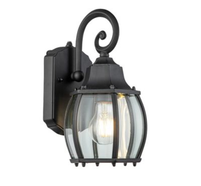 ELE Light & Decor Ares Black Outdoor Hardwired Wall Lantern Sconce with No Bulbs Included