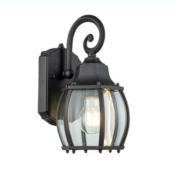 ELE Light & Decor Ares Black Outdoor Hardwired Wall Lantern Sconce with No Bulbs Included