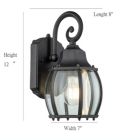 Alternate image 2 for ELE Light & Decor Ares Black Outdoor Hardwired Wall Lantern Sconce with No Bulbs Included