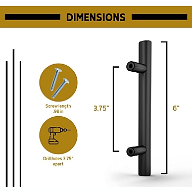 ‎Mega Handles 35 Pack Cabinet Pulls 6-Inch Stainless Steel Round Kitchen Cabinet Pulls for Kitchen Cabinets, Drawer, Door, Cupboard Decorative Modern Hardware for Cabinets Compatible to Different Cabinet Styles Matte Black. View a larger version of this product image.