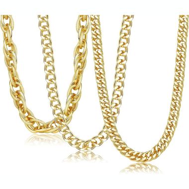 GoodMerchan - Women's Chain Necklace - Gold, 3 Pieces - Versatile and Stylish Necklace. View a larger version of this product image.
