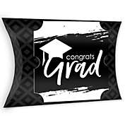 Big Dot of Happiness Black and White Grad - Best is Yet to Come - Favor Gift Boxes - Black and White Graduation Party Large Pillow Boxes - Set of 12