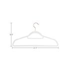 Alternate image 1 for SONGMICS Velvet Hangers, 30 Pack, Non-Slip Clothes Hanger with Rose Gold Color Swivel Hook, Space-Saving, for Coat, Shirt, Dress, Trousers, Tie, 17.7 x 0.2 x 9.3 Inches, White
