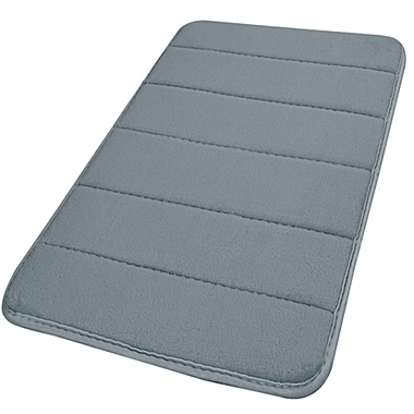PiccoCasa Memory Foam Bath Mat Rug for Bathroom, Soft and Absorbent Bath Rug Mat, Velvet Bathroom Floor Mat for in the Front of BathTub, Toilet, 24" x 16", Silver Gray. View a larger version of this product image.