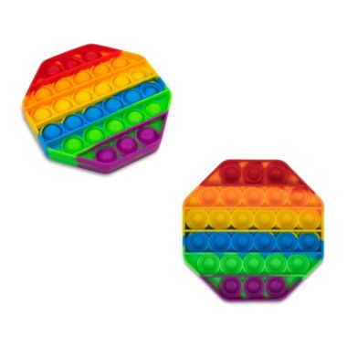 Pop Toy Silicone Bubble Popping Game, Rainbow Octagon   Push Pop Fidget Sensory Toy For Special Needs, ADD, ADHD   Anxiety And Stress Relief Game, Novelty Gift for Kids. View a larger version of this product image.
