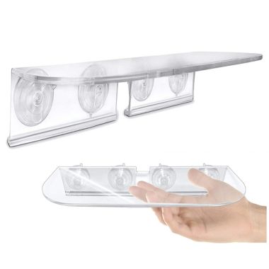 Window Garden Double Veg Ledge - Window Shelf for Plants, Clear Acrylic Shelves - Suction Cup Indoor Plant Holder - Glass Window Sill Extender for Microgreens Kit, Seed Starter Pots, Planters (2 Pack). View a larger version of this product image.