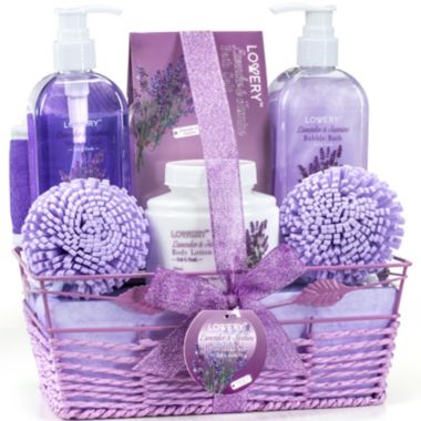 Lovery Home Spa Gift Baskets - Lavender & Jasmine Home Spa - 8pc Set. View a larger version of this product image.