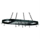 Alternate image 0 for Slickblue Oval Hanging Pot Rack with Chains and 2 Hooks in Matte Black