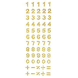 Wrapables Numbers Adhesive Rhinestones / Gold