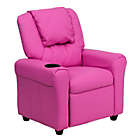 Alternate image 1 for Flash Furniture Contemporary Hot Pink Vinyl Kids Recliner With Cup Holder And Headrest - Hot Pink Vinyl