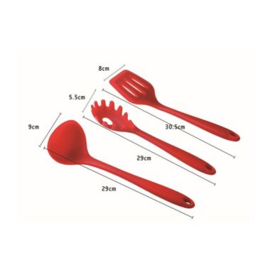 Infinity Merch 10pcs Silicone Cooking Kitchen Utensil Set in Red. View a larger version of this product image.