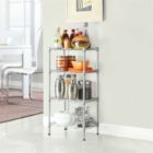 Alternate image 1 for Inq Boutique Rectangle Carbon Steel Metal Assembly 4-Shelf Storage Rack Silver Gray RT