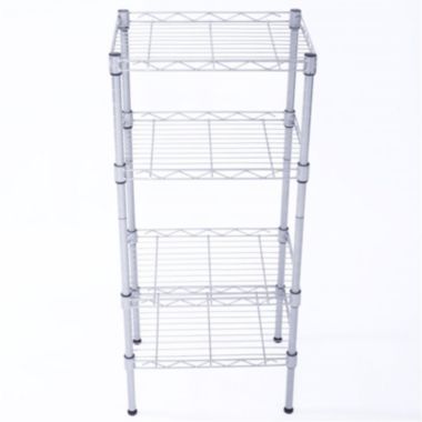 Inq Boutique Rectangle Carbon Steel Metal Assembly 4-Shelf Storage Rack Silver Gray RT. View a larger version of this product image.