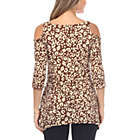 Alternate image 2 for White Mark Women&#39;s Plus Size Maternity Leopard Cold Shoulder Tunic Top