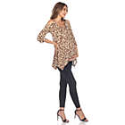 Alternate image 3 for White Mark Women&#39;s Plus Size Maternity Leopard Cold Shoulder Tunic Top