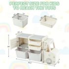 Alternate image 3 for Costway Kids Toy Storage Organizer Toddler Playroom Furniture w/ 2 Large Bins & Drawers
