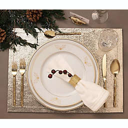 Blue Pheasant HANNAH, White Porcelain w/ Gold Trim and Holly Décor, Dinner Plate, Pack/4