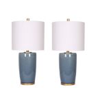 Alternate image 1 for Kingston Living Set of 2 Blue and Shades of White Ceramic Table Lamps 25"