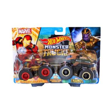 Hot Wheels Monster Trucks 1 64 Scale Demolition Doubles, Iron Man vs Thanos. View a larger version of this product image.