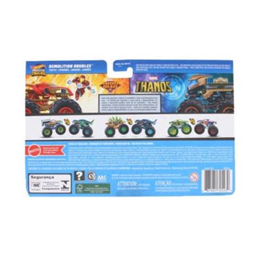 Hot Wheels Monster Trucks 1 64 Scale Demolition Doubles, Iron Man vs Thanos. View a larger version of this product image.