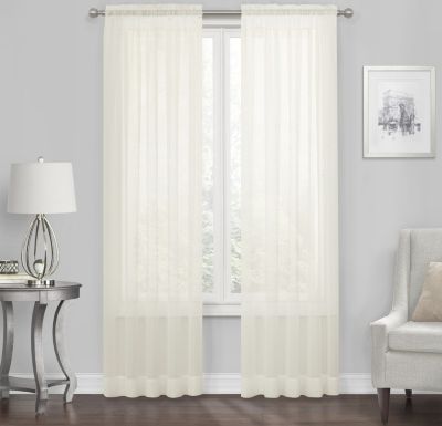 Kate Aurora Living 4-Pack High End Luxe Rod Pocket Sheer Voile Window Curtain Set - Beige