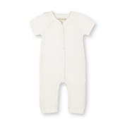Hope & Henry Baby Short Sleeve Sweater Romper (Soft White Short Sleeve Raglan, 0-3 Months)