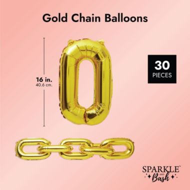 Sparkle And Bash Gold Chain Balloons For 80 S And 90 S Birthday Party Decorations 16 In 30 Pieces Bed Bath Beyond