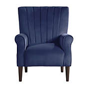Lexicon Urielle Collection Solid/Plywood Frame and Velvet Fabric Accent Chair, Navy Blue