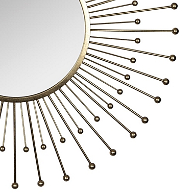 Homeroots Bed & Bath Gold Sunburst Round Wall Mirror Gold. View a larger version of this product image.