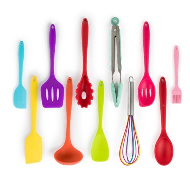 MegaChef Mulit-Color Silicone Cooking Utensils, Set of 12. View a larger version of this product image.