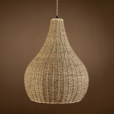 ELE Light & Decor Annika 1-Light Brown Pendant Design Pendant Light with Rattan Shade. View a larger version of this product image.