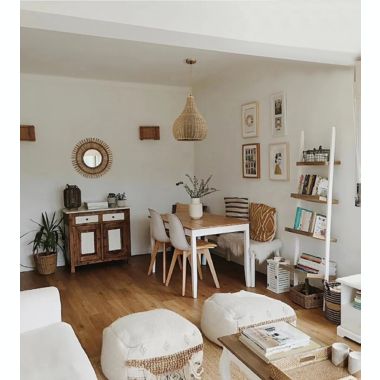 ELE Light & Decor Annika 1-Light Brown Pendant Design Pendant Light with Rattan Shade. View a larger version of this product image.