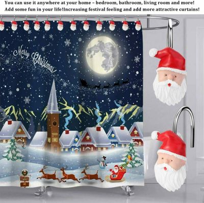 Kitcheniva 12-Pieces Santa Claus  Shower Curtain Hooks