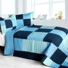 Alternate image 0 for Blancho Bedding Azurite Vermicelli-Quilted Patchwork Plaid Quilt Set Full/Queen
