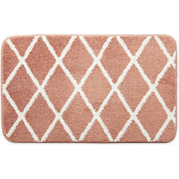 Juvale Non Slip Bath Mat for Bathroom, Pink Diamond Rug (30.7 x 18.9 In)