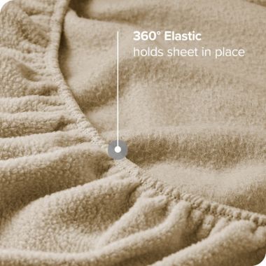 Bare Home Fleece Fitted Sheet - Plush Polar Fleece, Pill Resistant - Deep Pocket - Cozy Warmth, Breathable & Hypoallergenic (Sand, Queen). View a larger version of this product image.